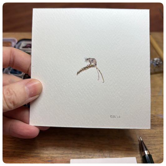 Mouse on Wheat Miniature